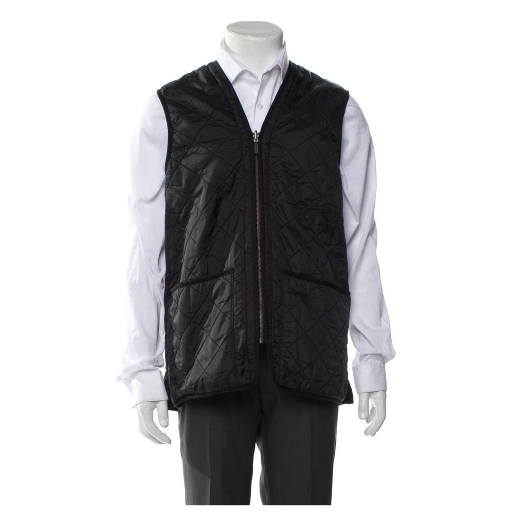 Barbour Polarquilt Waistcoat Zip In Liner Black Quilted Fleece Vest MLI0002 M